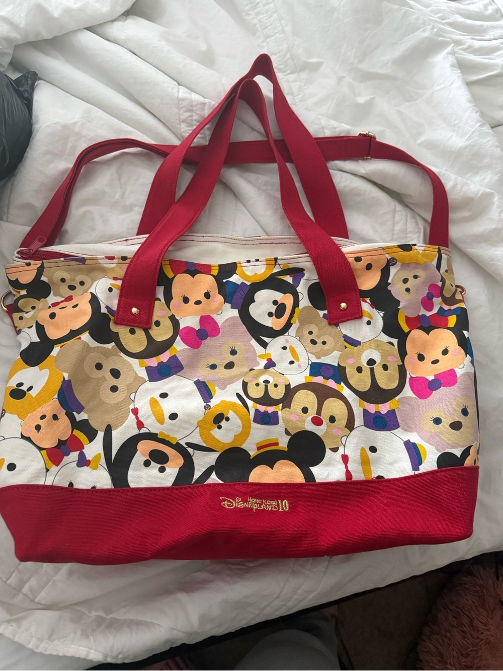 Disney Multicolor Tsum Tsum Tote with Red Accents